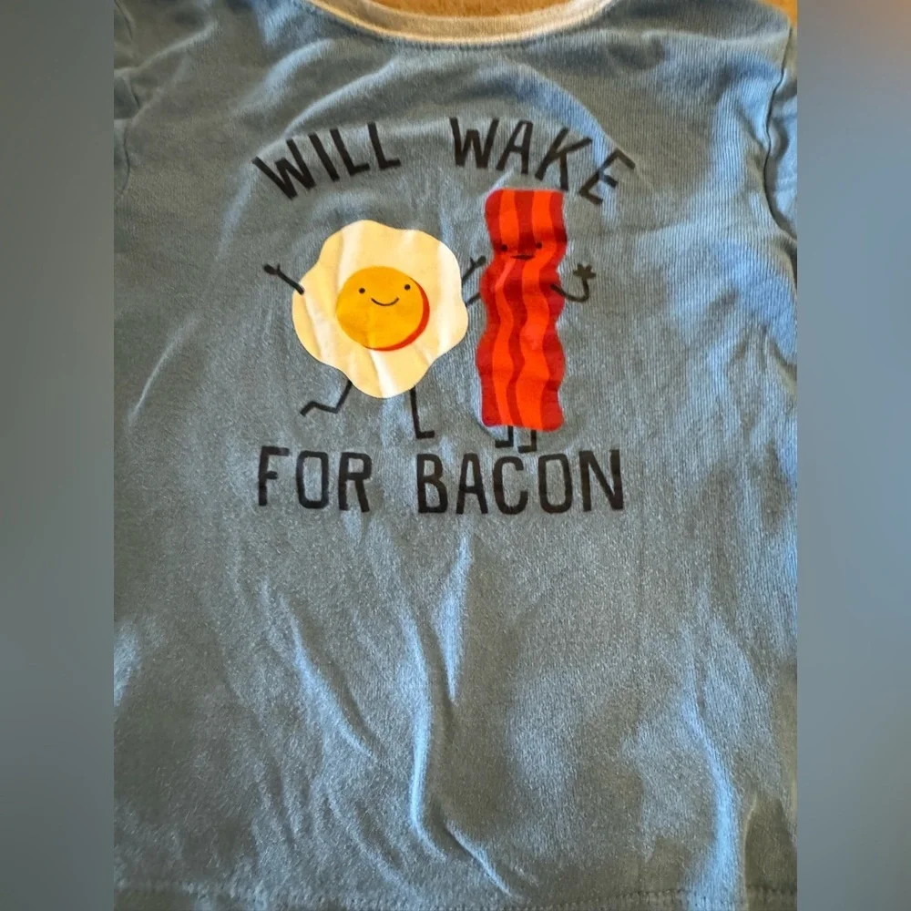 Wonder Nation- Adorable Eggs & Bacon Fun 2 Piece Toddler Pajama Set, 5T